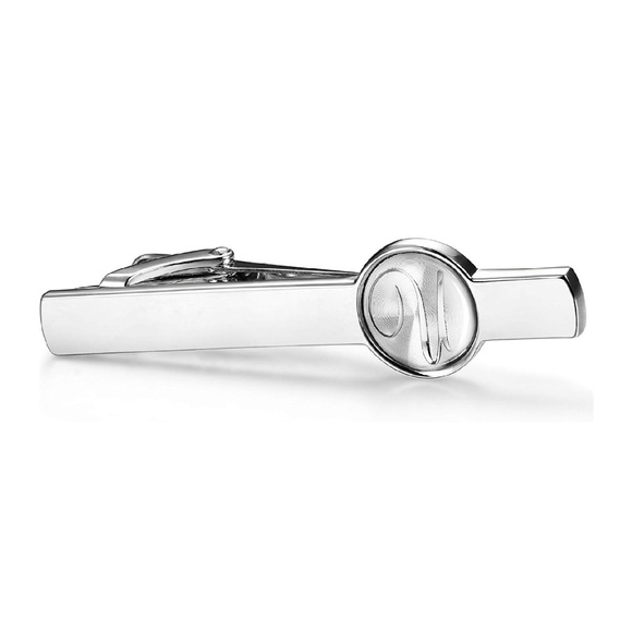Mens Metal Initial Letter U Tie Bar Clip Silver - Picture 4 of 4